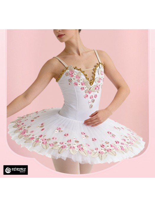 Vestito Tutù Saggio Danza Ragazza Donna Fata Regina Fiori Tutu Romantico DANC276